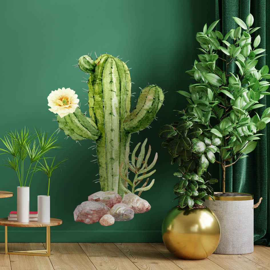 Kaktus sa cvećem stiker za zid