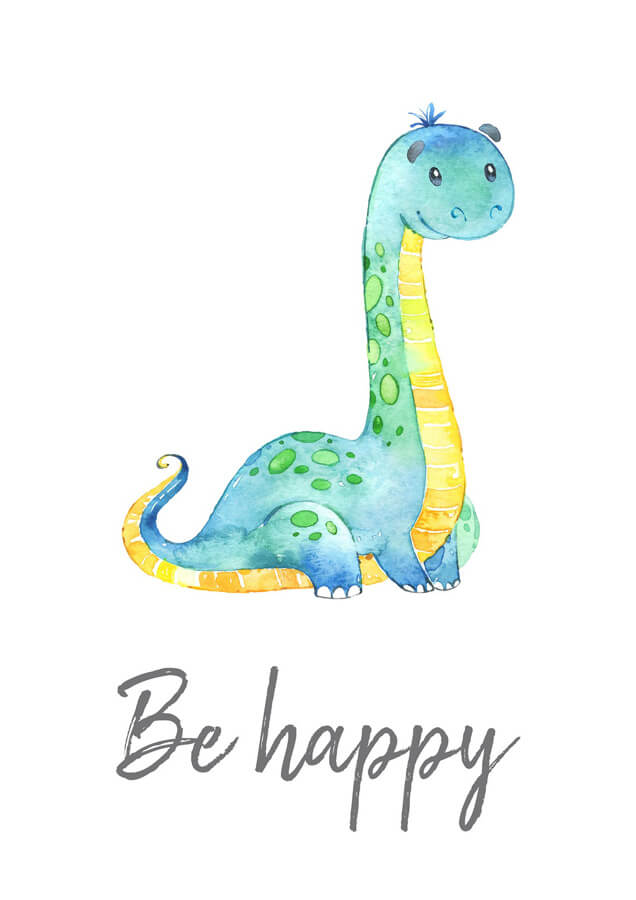 Be happy dinosaur slike za dečiju sobu