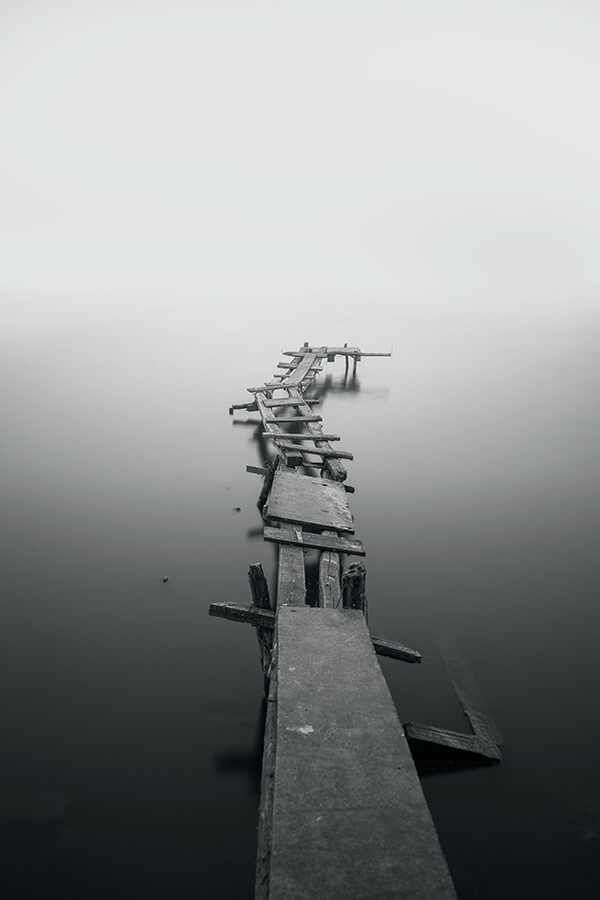 Foggy pier poster