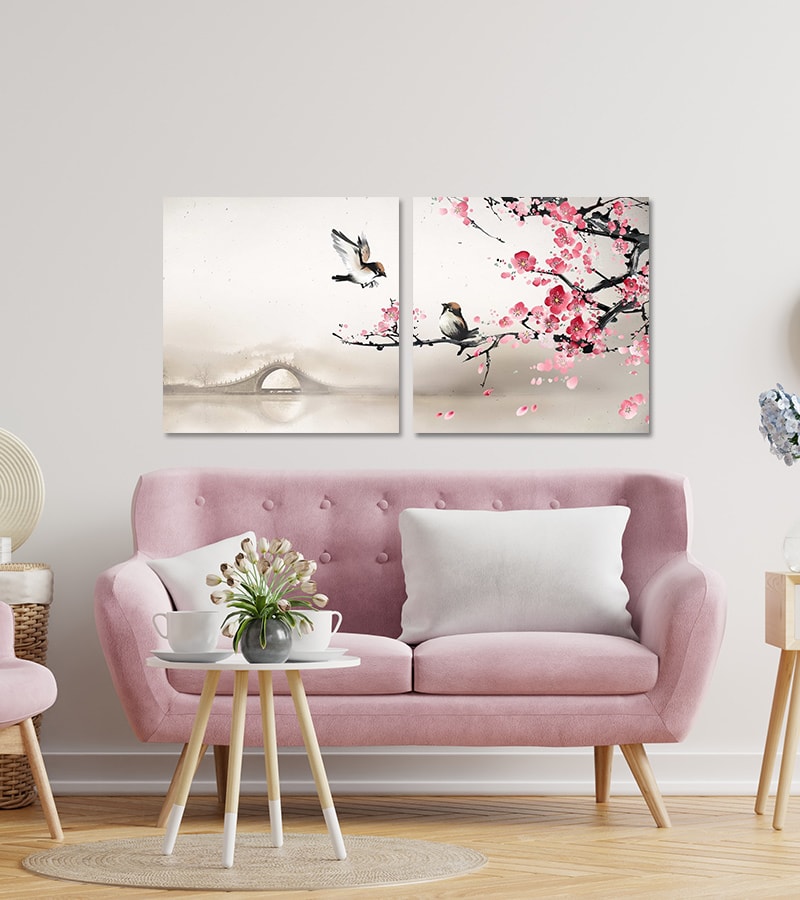 Višedelne slike na platnu - Cherry blossom tree