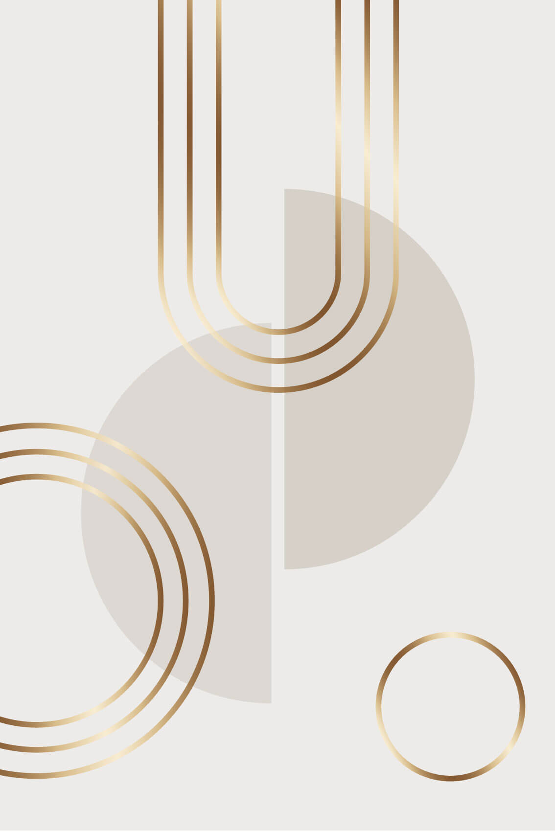 Abstract gold shapes poster