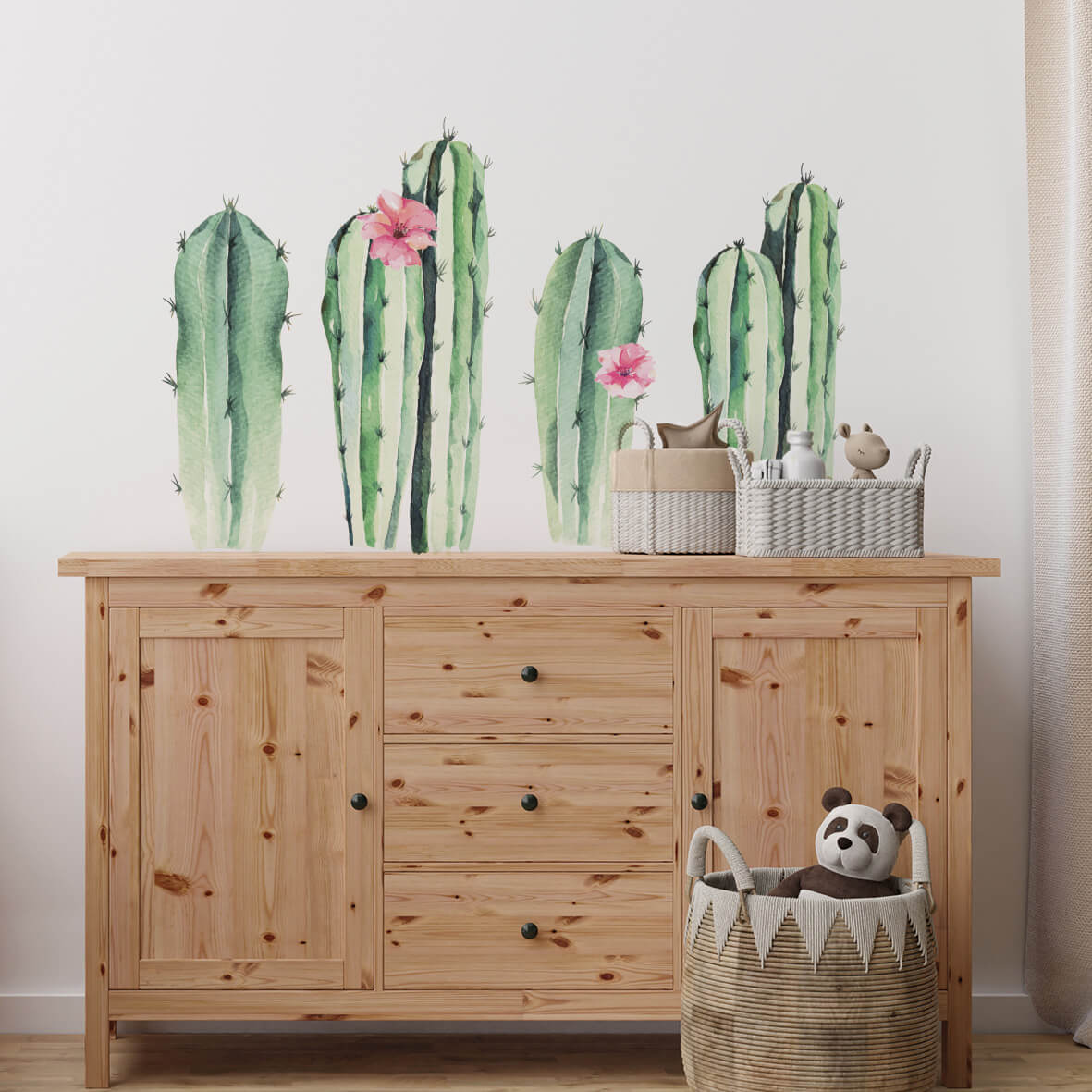 Watercolor cactuses stiker za zid