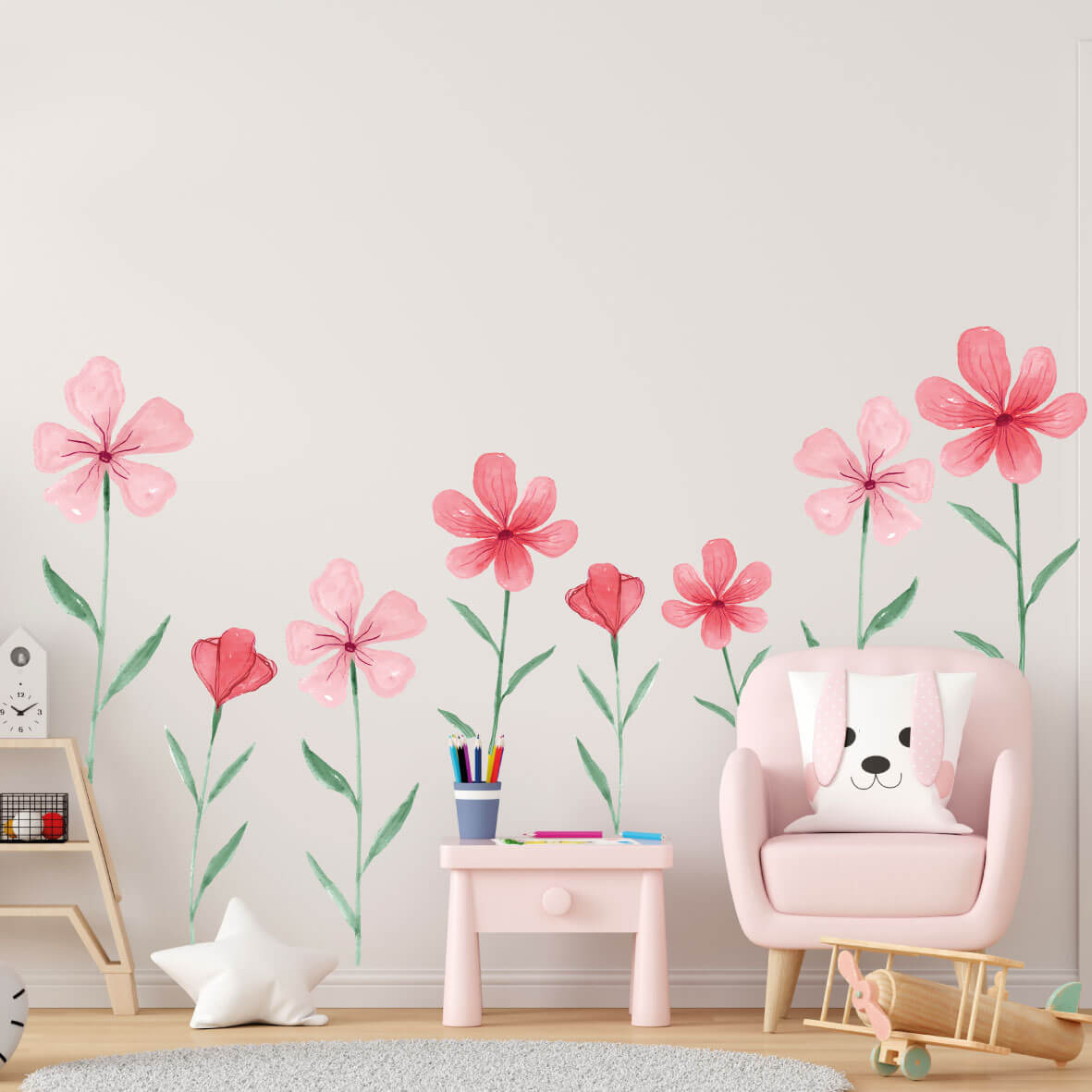 Pink flower stiker za zid