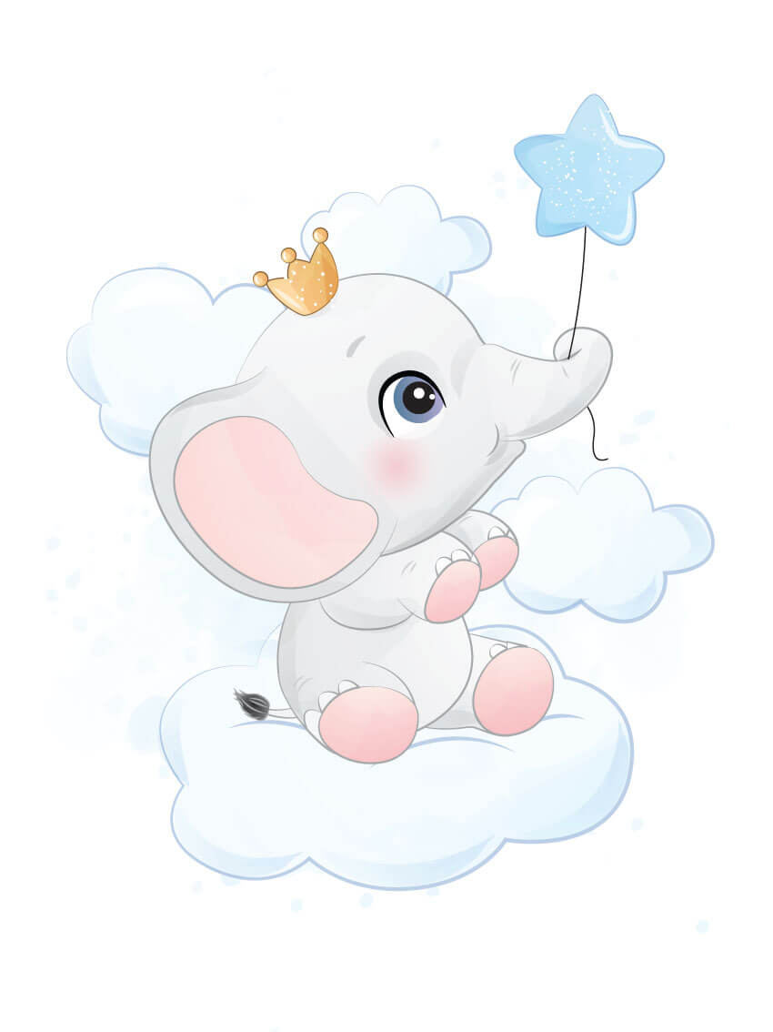 Cute little elephant poster