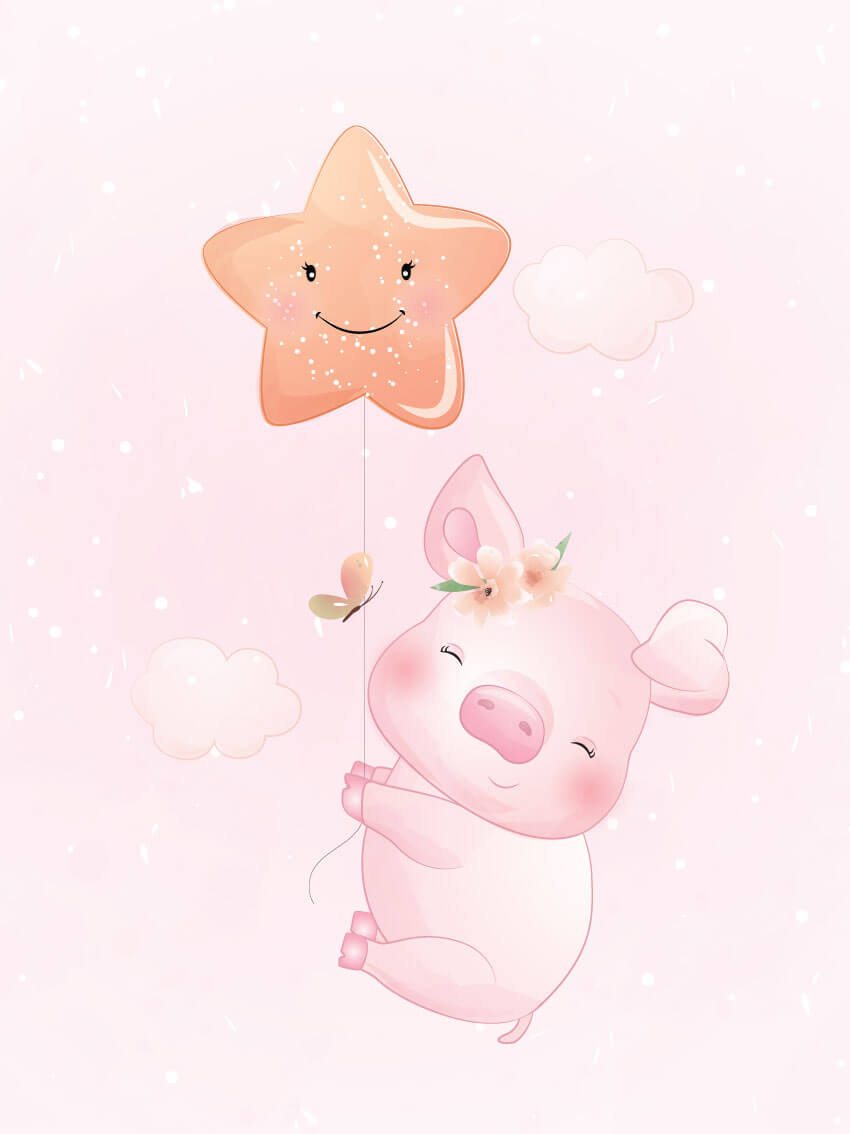 Cute piggy poster
